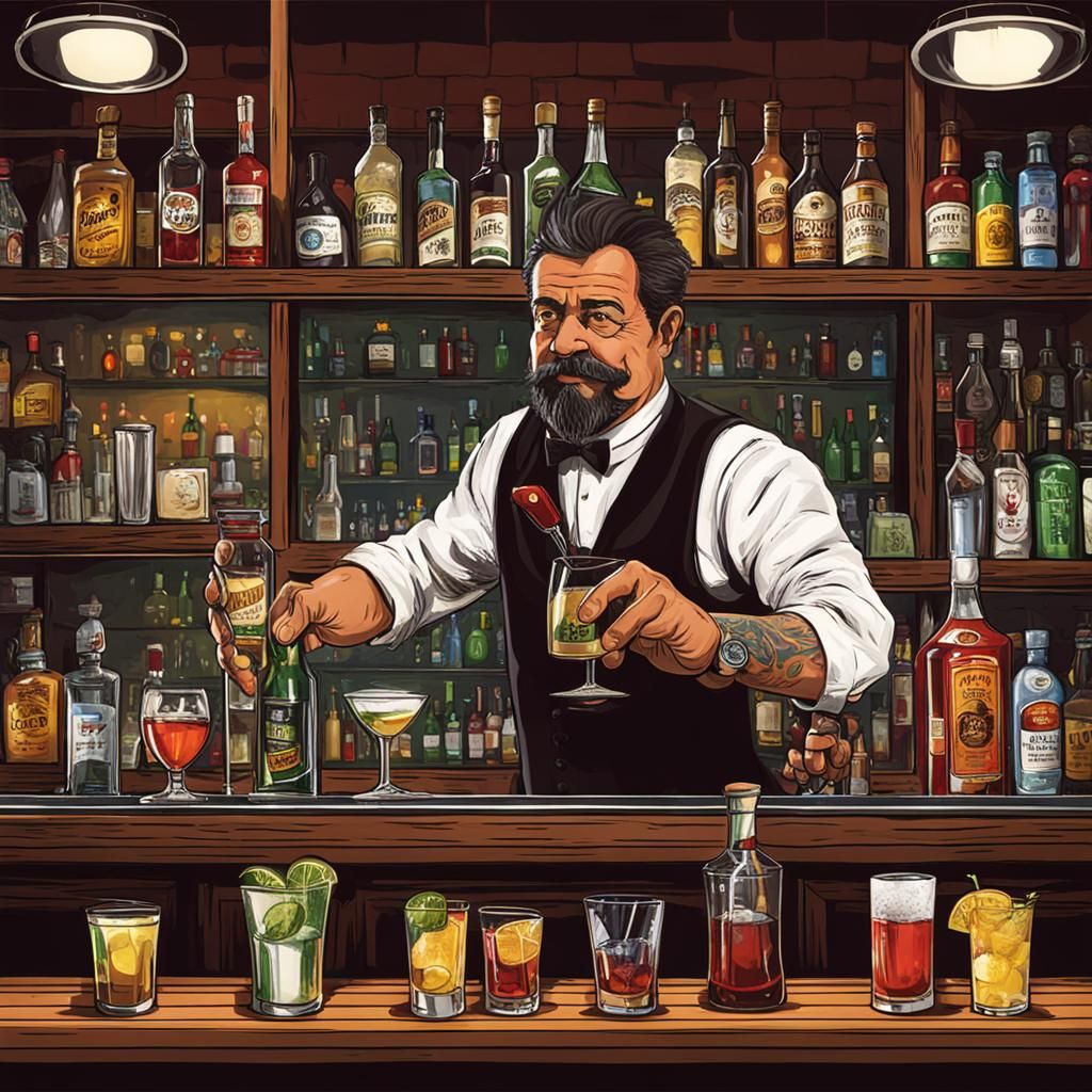 AI Generated Image of a Bartender