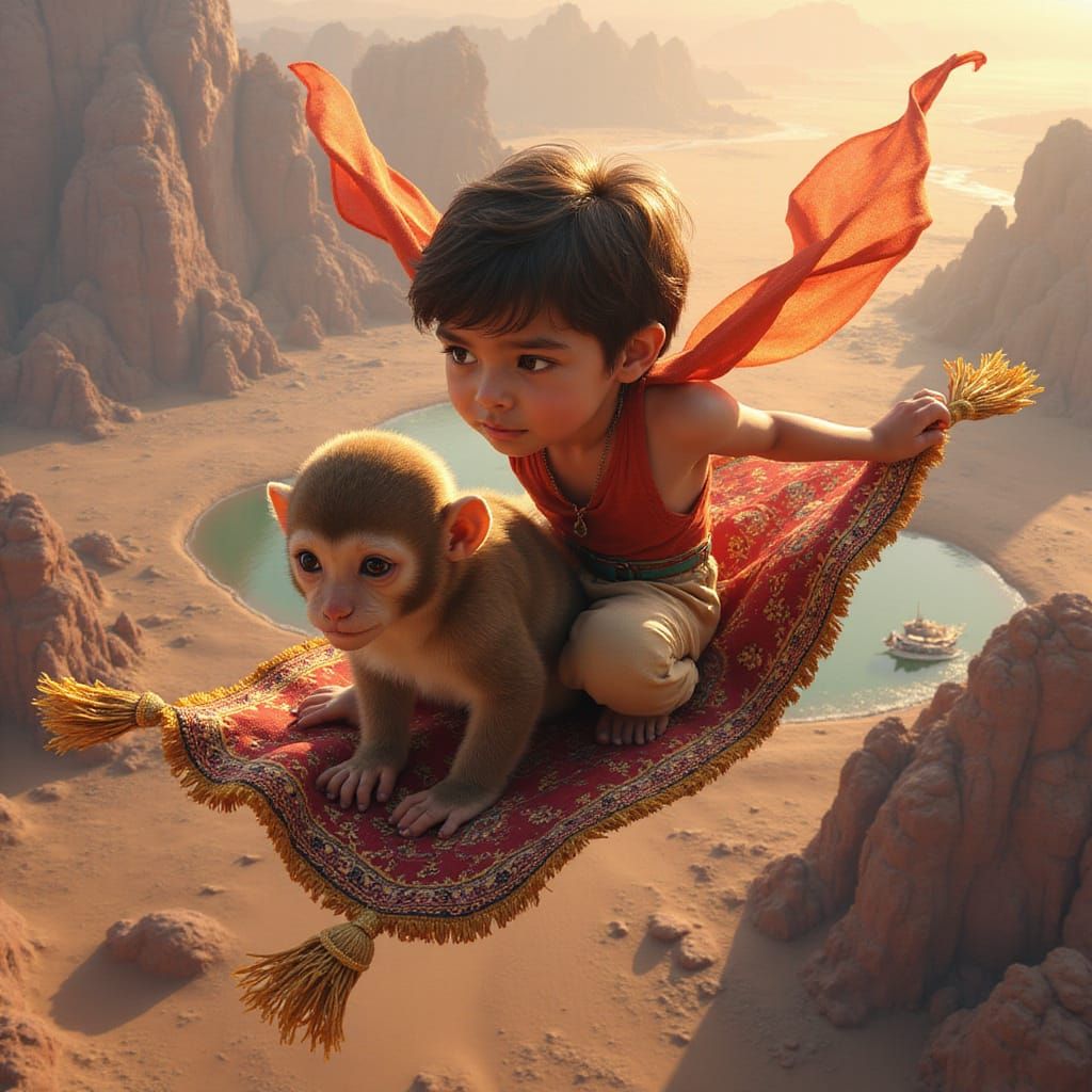 Young Aladdin Soars on Magic Carpet Ride