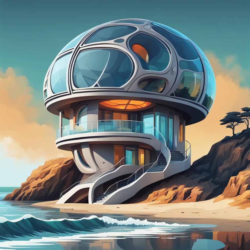 Modern futuristic roundhouse