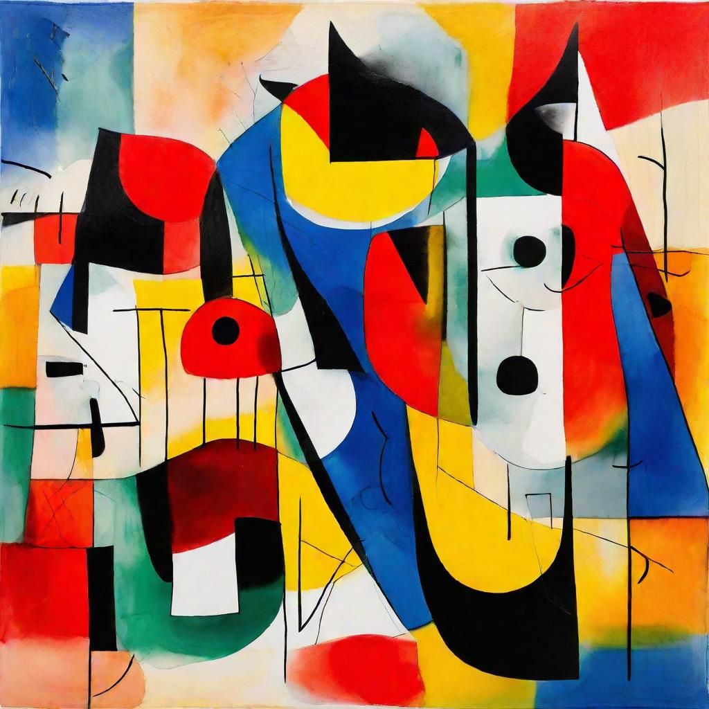 Surreal Cats in Cubist Digital Art Style