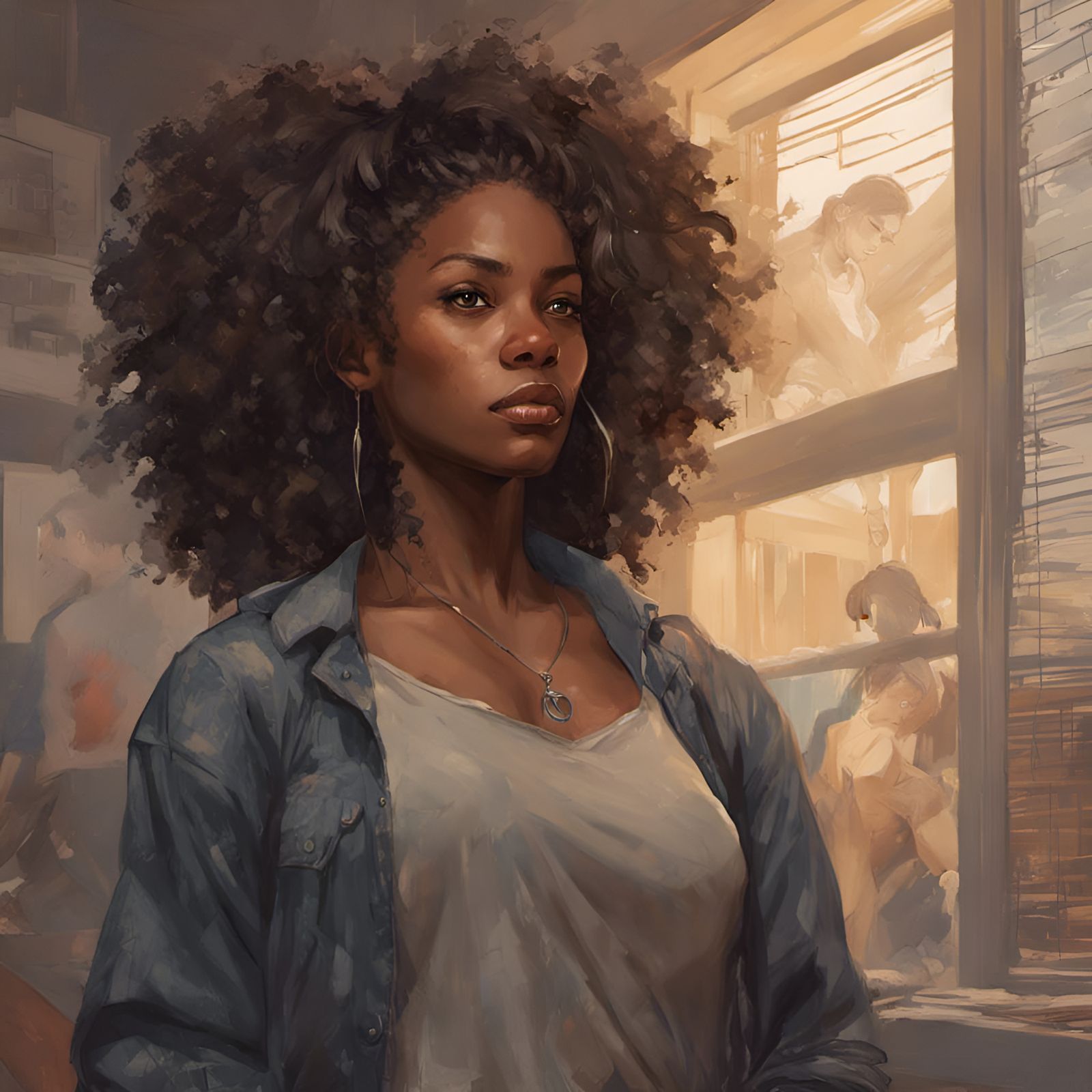 Detailed Portrait of Woman in Dorm Room