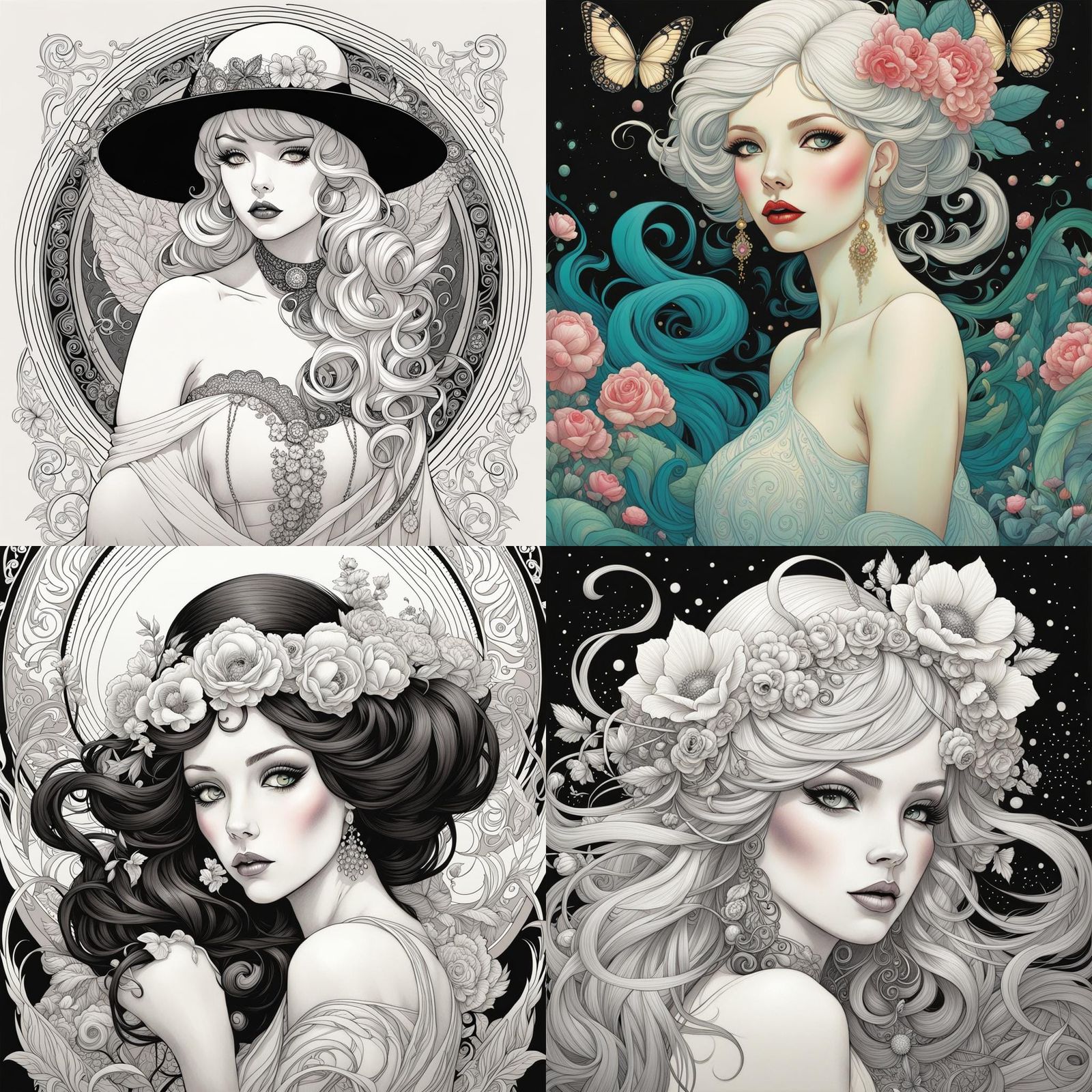 Contour Cel-Shaded Portrait in Pop Surrealist Style