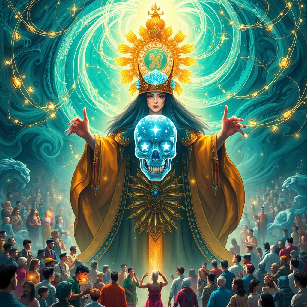 Leopard Queen of Time Surrounded by Crowds