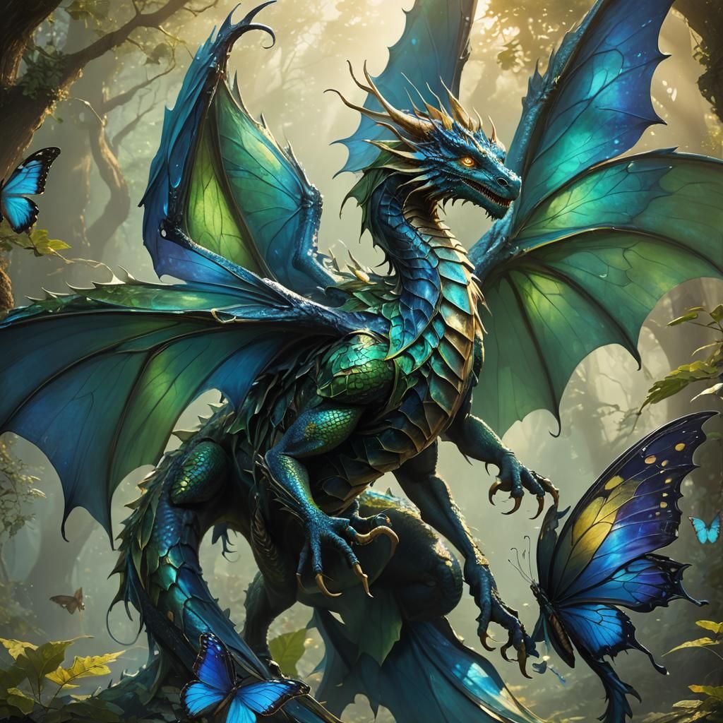 Dragon with Butterfly Wings Concept Art