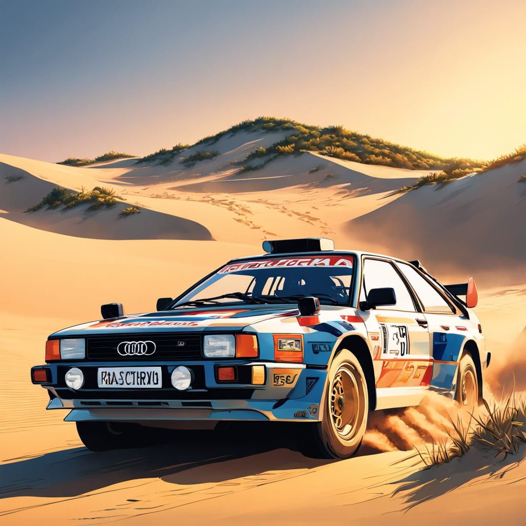 Audi Quattro Rally in Anime Style