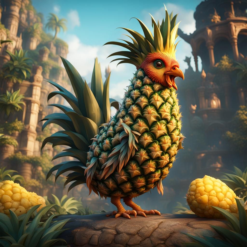 Fantastical Pineapple Chicken Concept Art