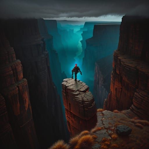 Canyon Sentinel: Digital Art in McKinnon Style