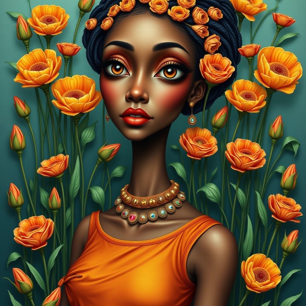 <lora:Whimsical Nouveau:1.0> #black-women