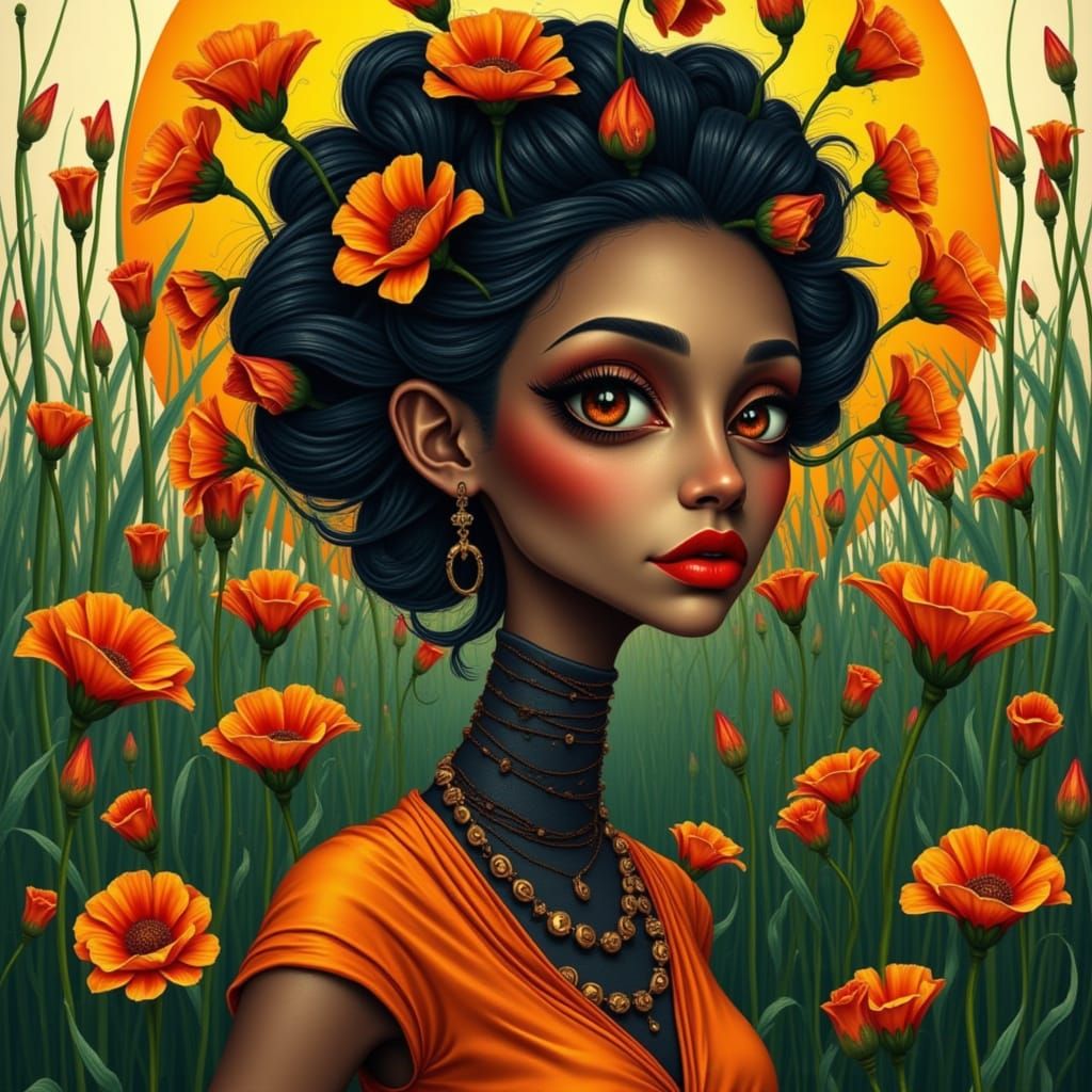 <lora:Whimsical Nouveau:1.0> #black-women