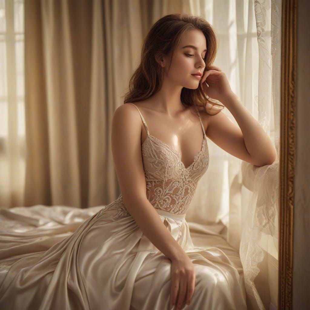 Sensual Young Woman in Soft Focus
