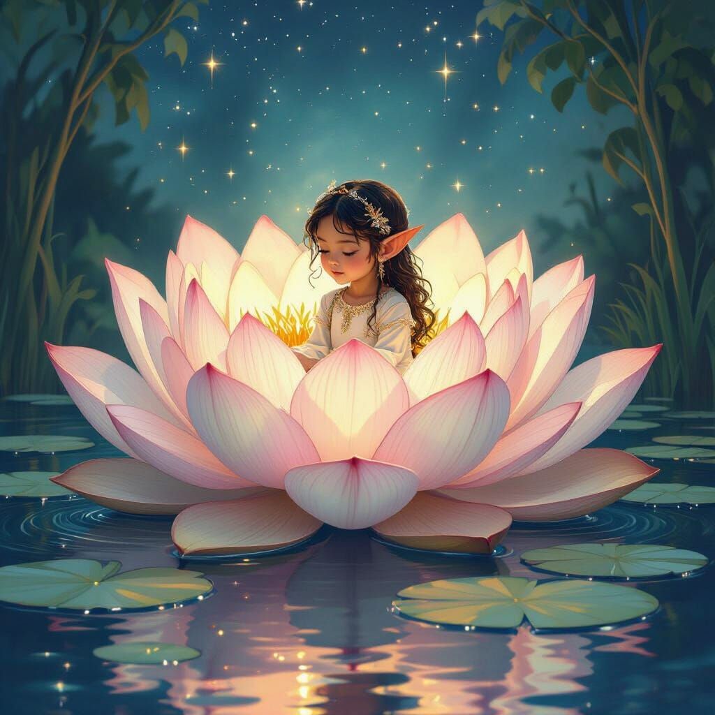 Elfin child at home in the light.