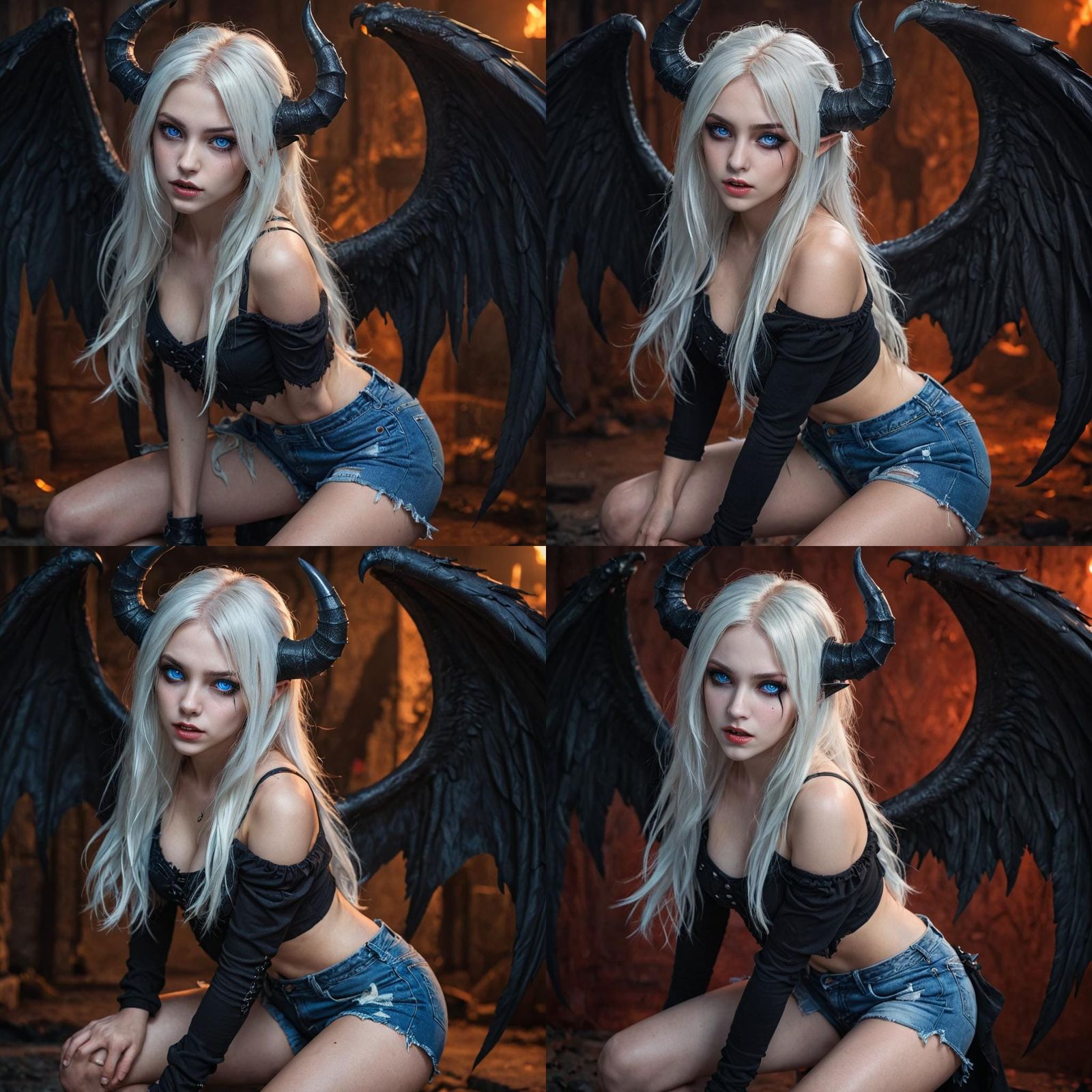 Fallen Angel Goddess in Dynamic Lighting