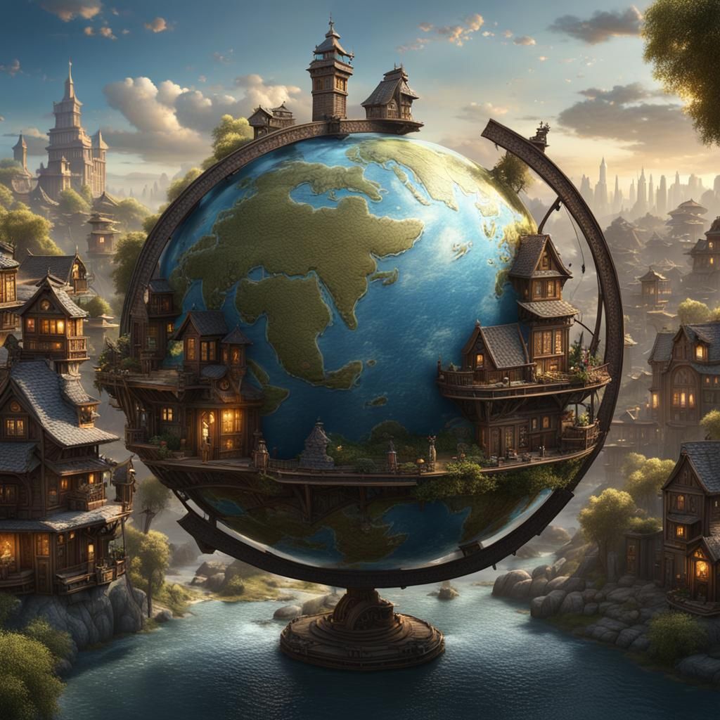 Globe with WAN, MAN, and LAN: Detailed Matte Painting