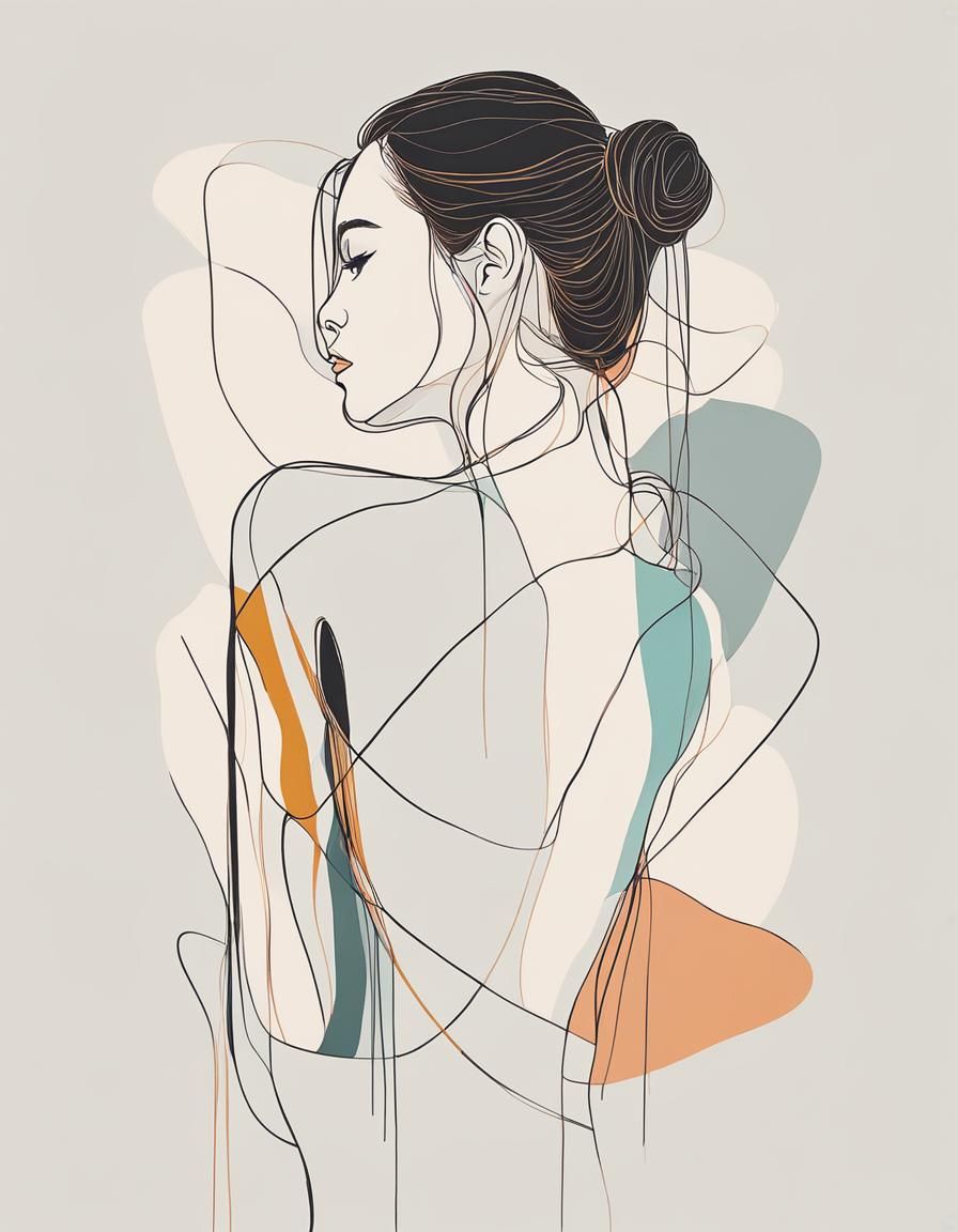 Sensual Woman in Japandi Minimalism