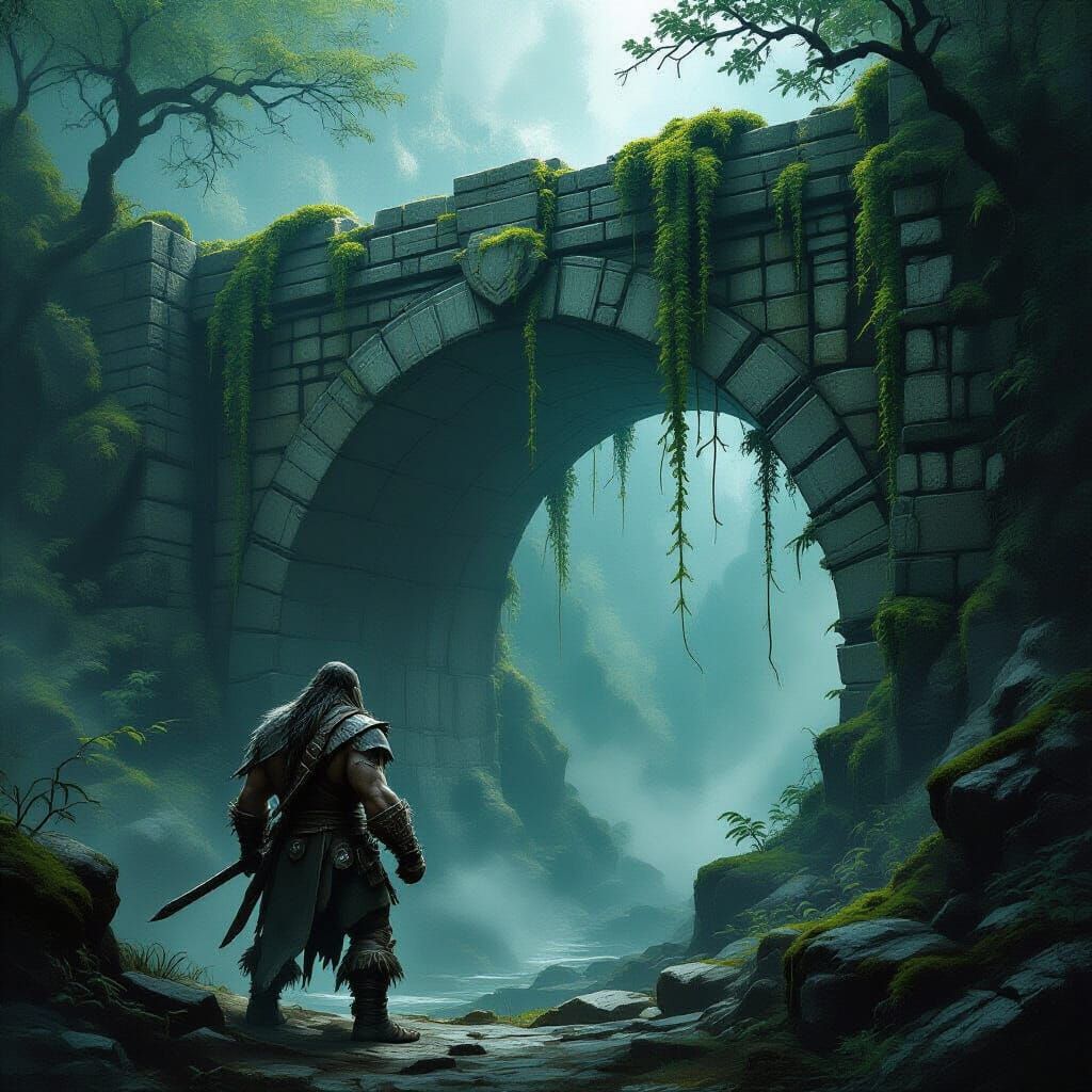 Troll Warrior Hiding Under Ancient Stone Bridge