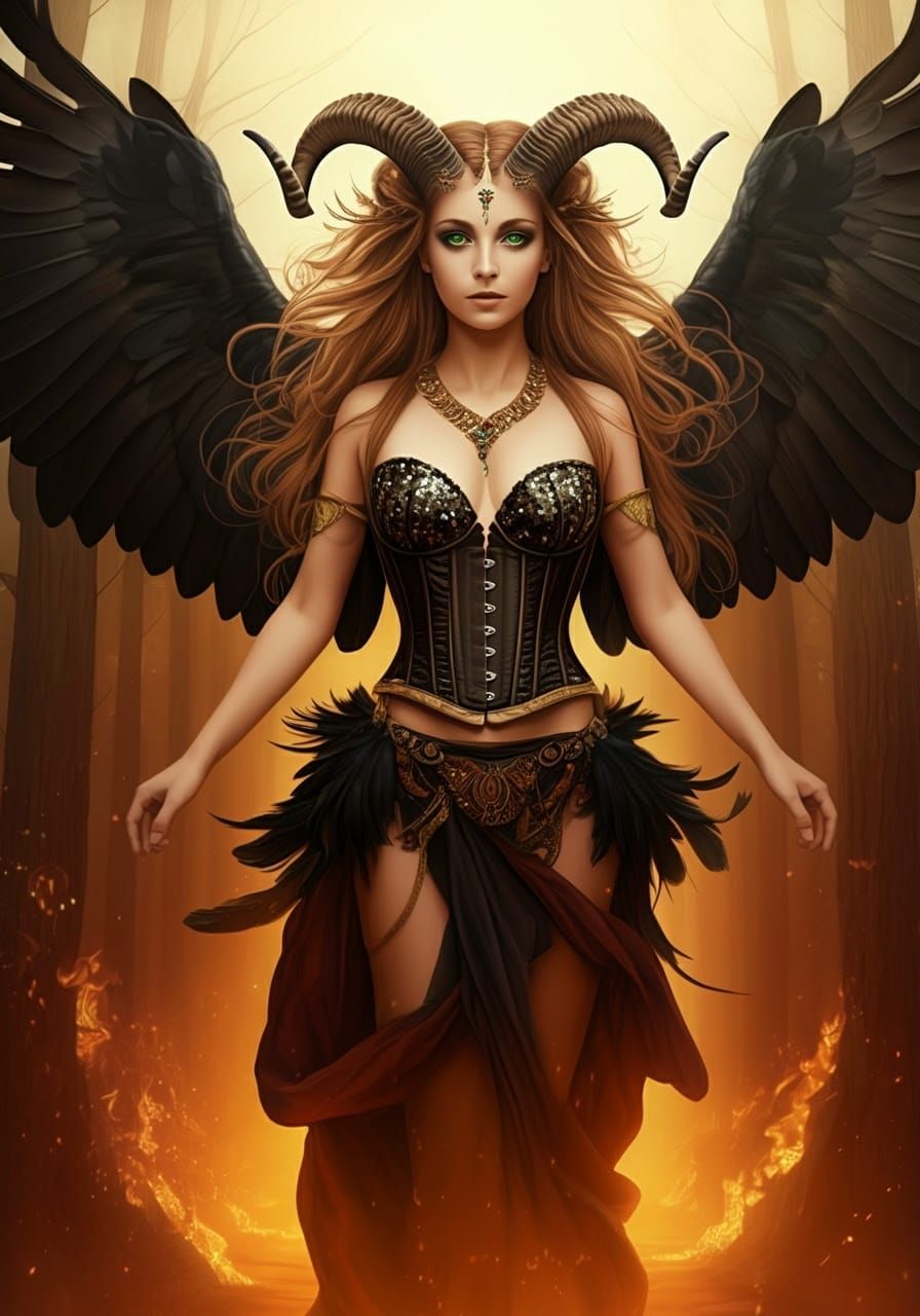 Bare legs, Generate an photo quality image of a mystical wom...