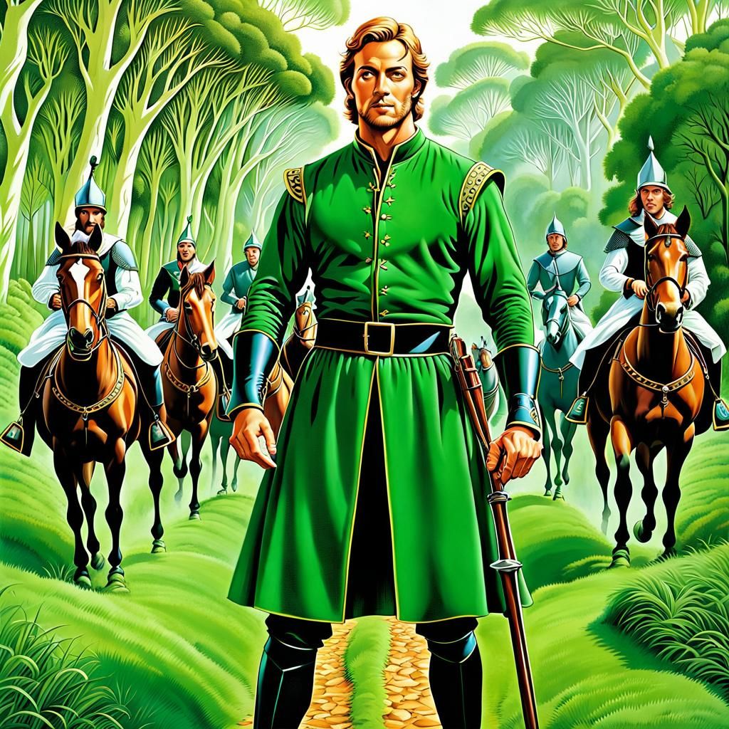 Robin Hood and Maid Marian in Forest Meeting