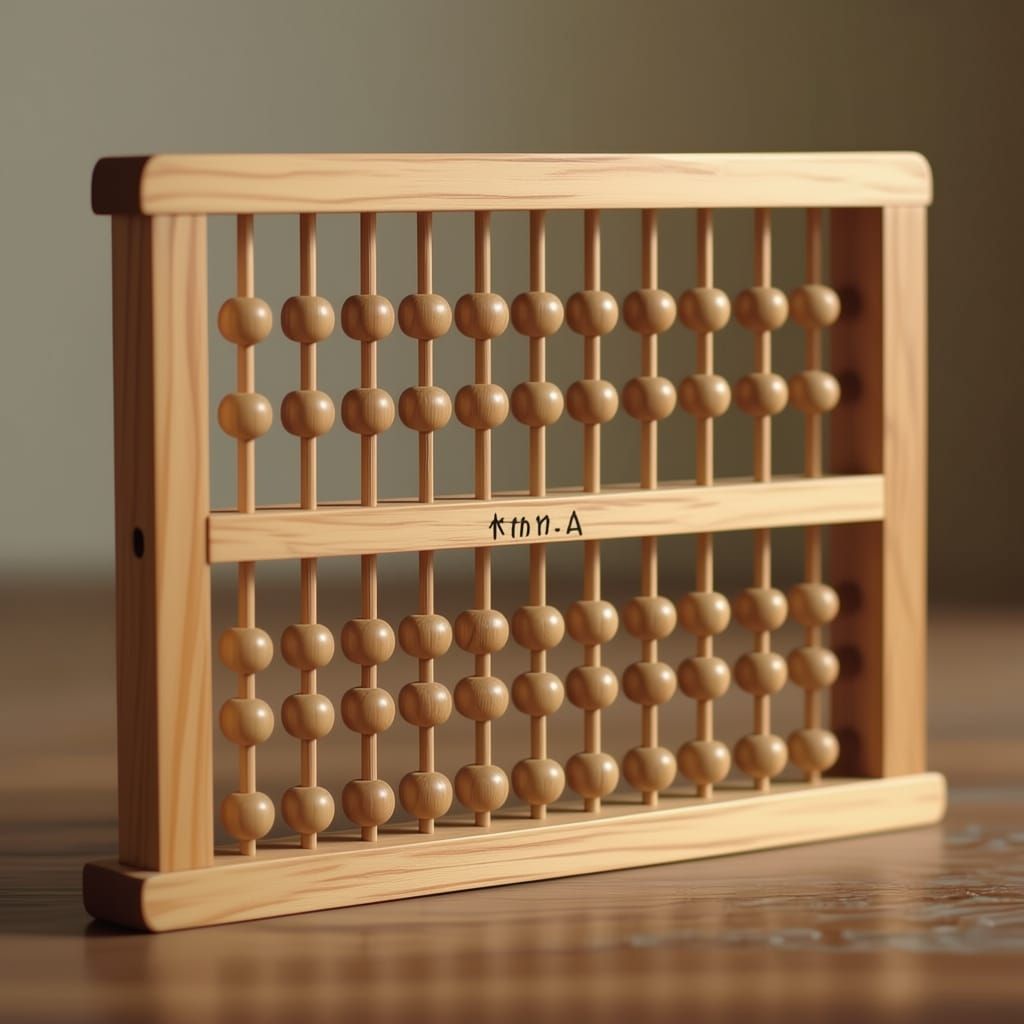 Ornate Wooden Abacus with Student Name Slots