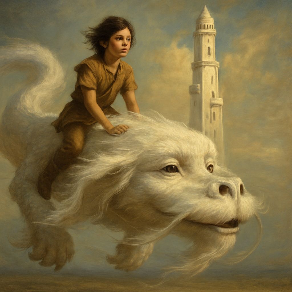 Atreyu Rides Fukur Before the Ivory Tower