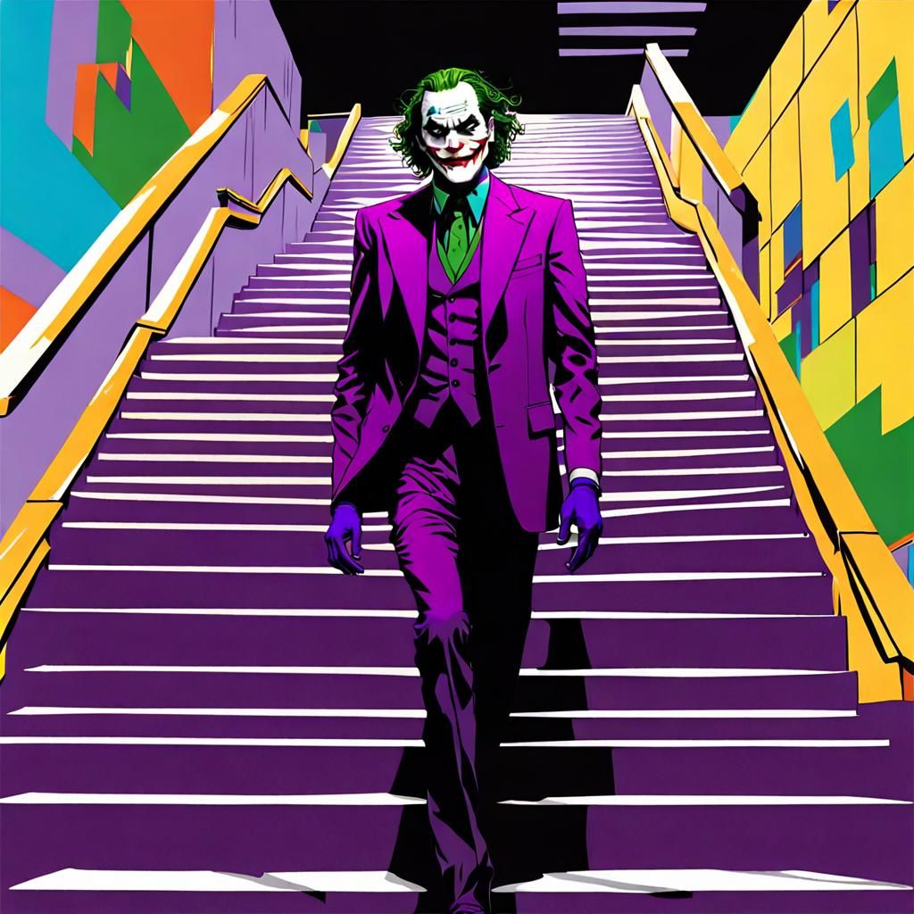 Joker in Purple Suit Pop Art Portrait