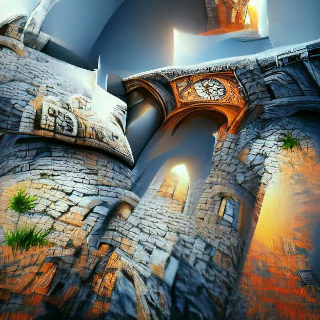 Castle in the End of Time: Hyperrealistic Digital Art