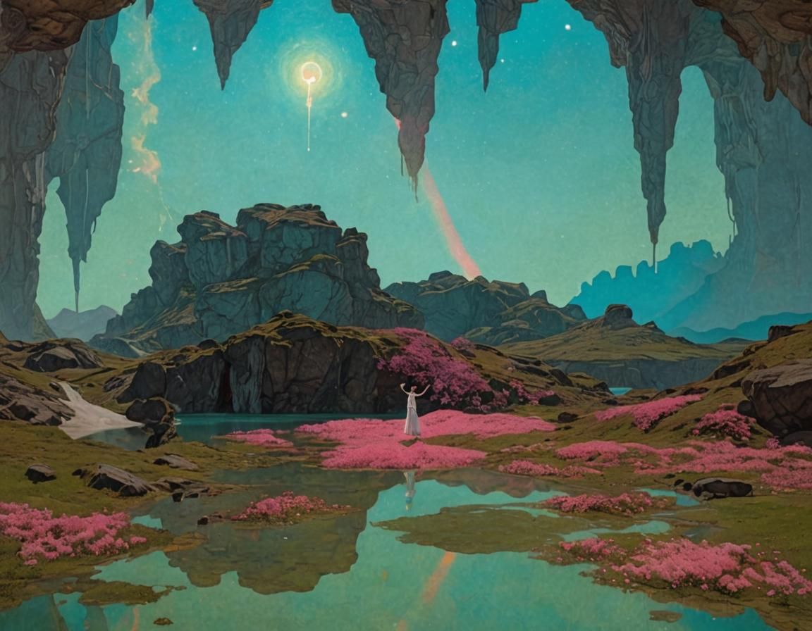 Fluid Dancer with Halo in Pastel Colors