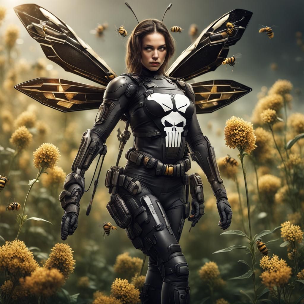 Futuristic Bee Warrior in 8K