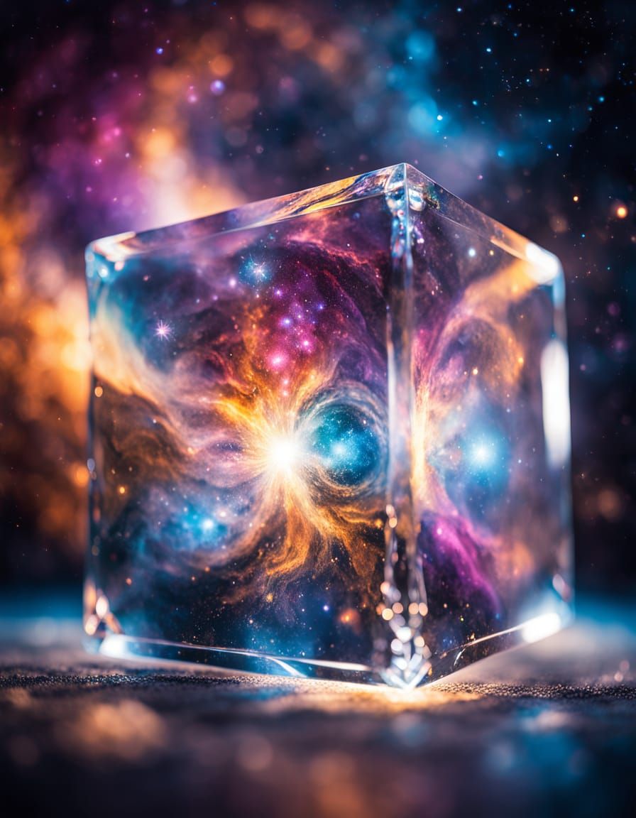 Ethereal Holographic Cosmos in a Glass Cube