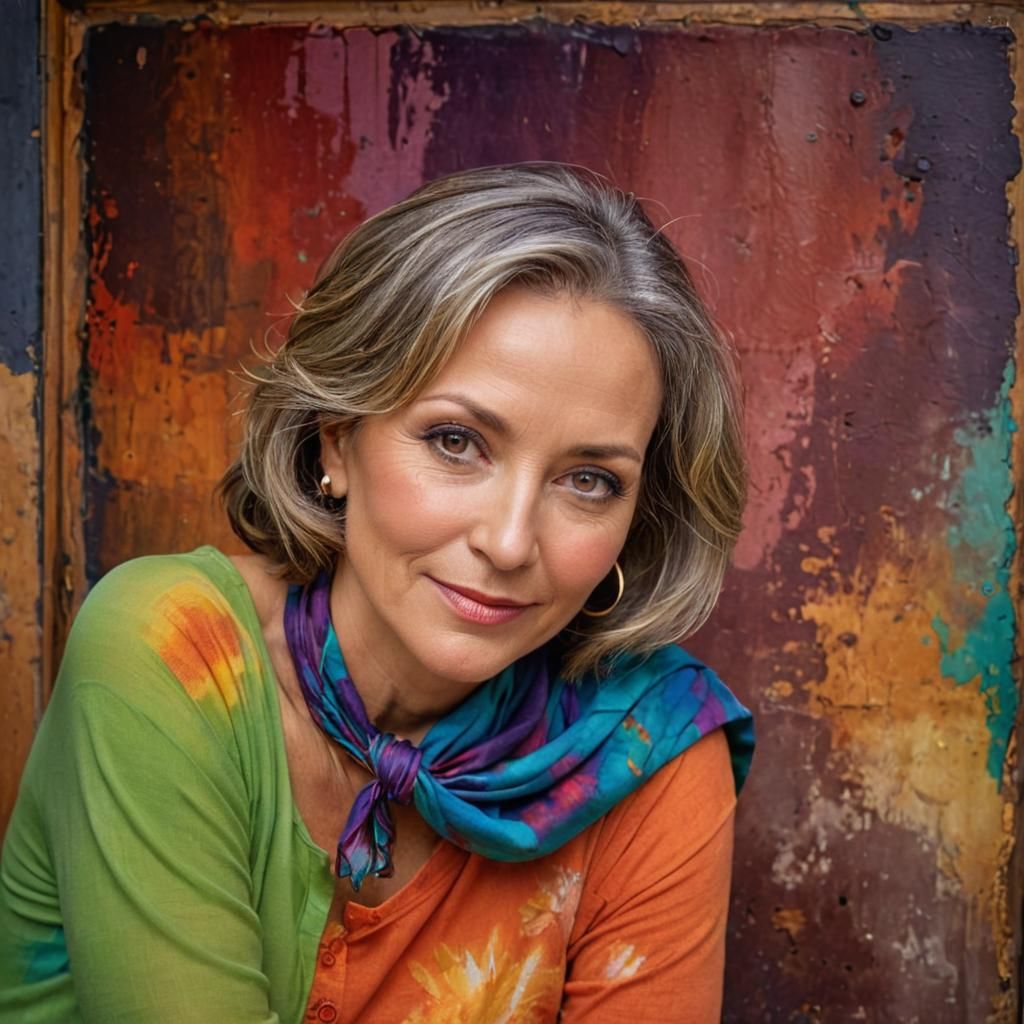 Charming Lady Portrait as Impasto Painting