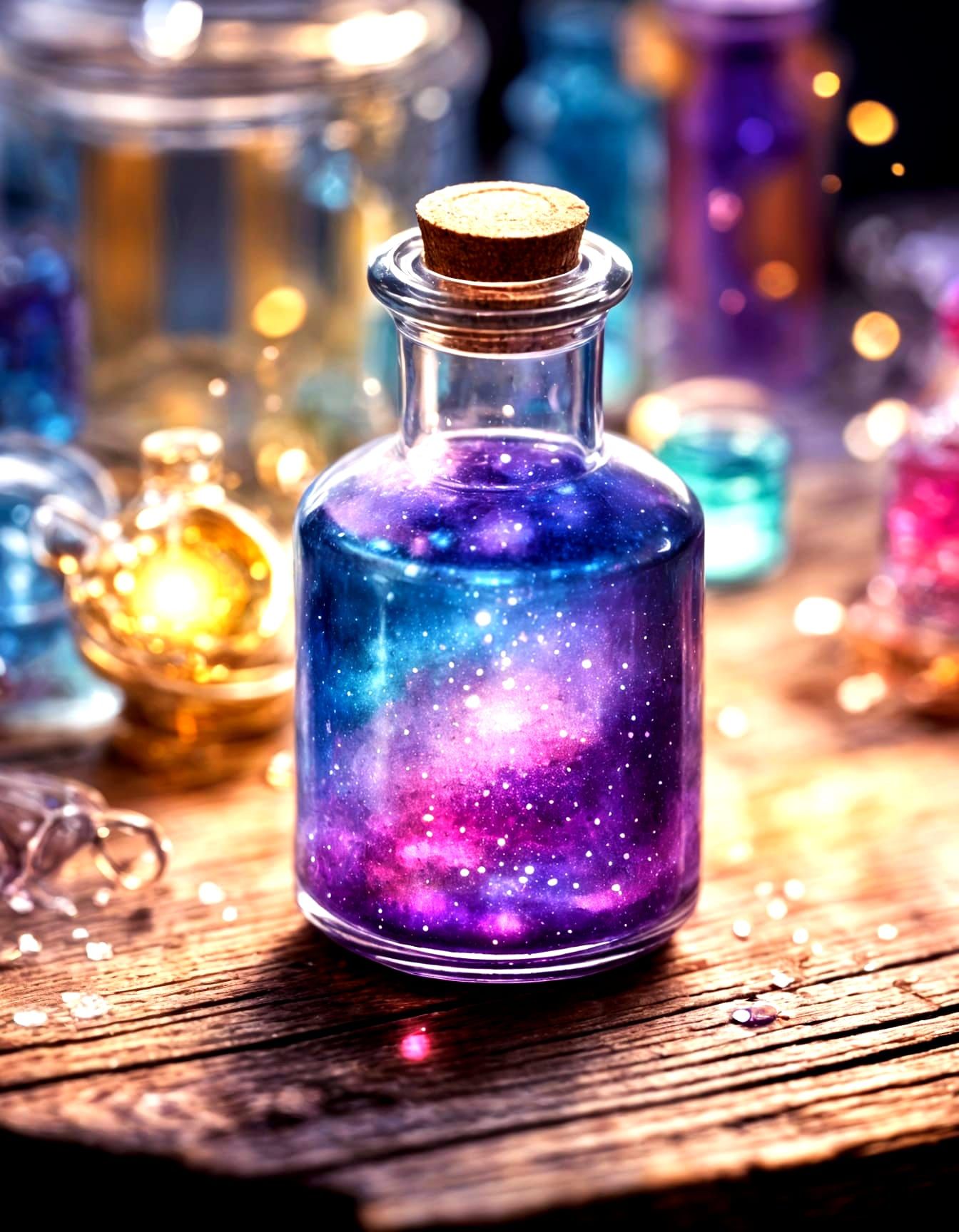 Enchanted Potion in a Wooden Vial