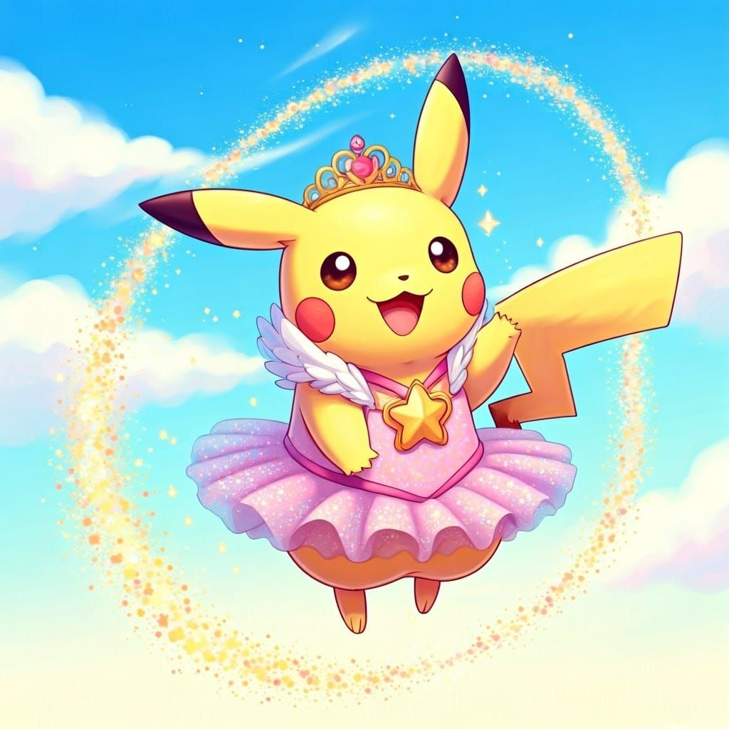Sparkling Magical Girl Pikachu in Pastel Paradise