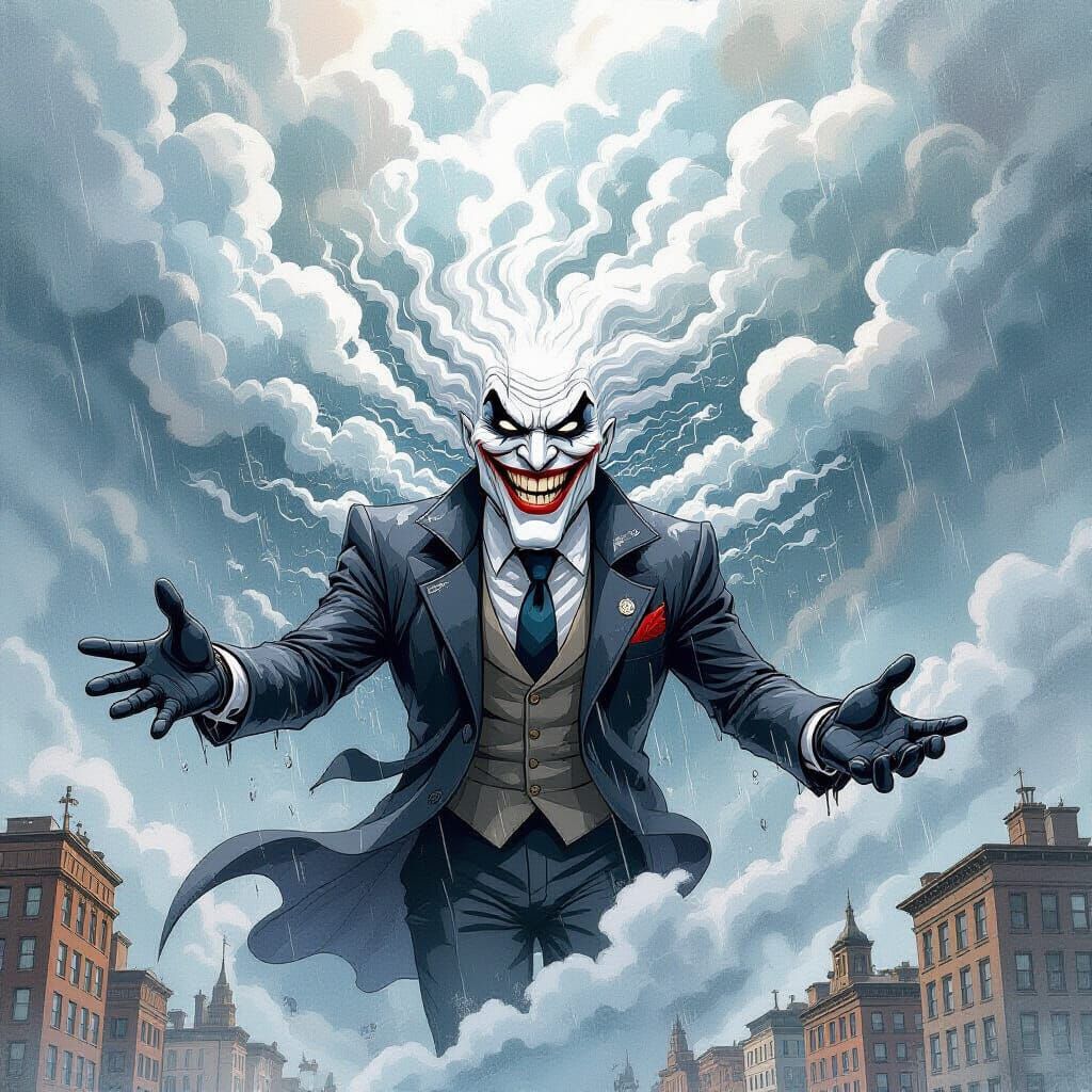 Whimsical Raincloud Supervillain Summons Storm