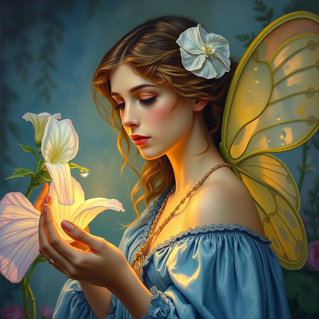 Fairy Maiden Portrait with Golden Hour Lighting