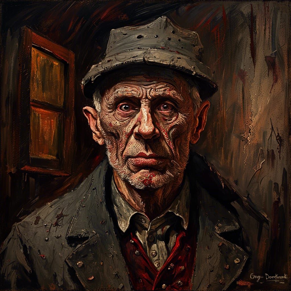 Disturbing Gothic Serial Killer Impressionist Painting