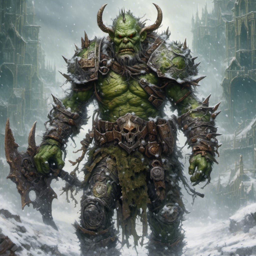 Hyperrealistic Photo of a Burly Orc Warrior