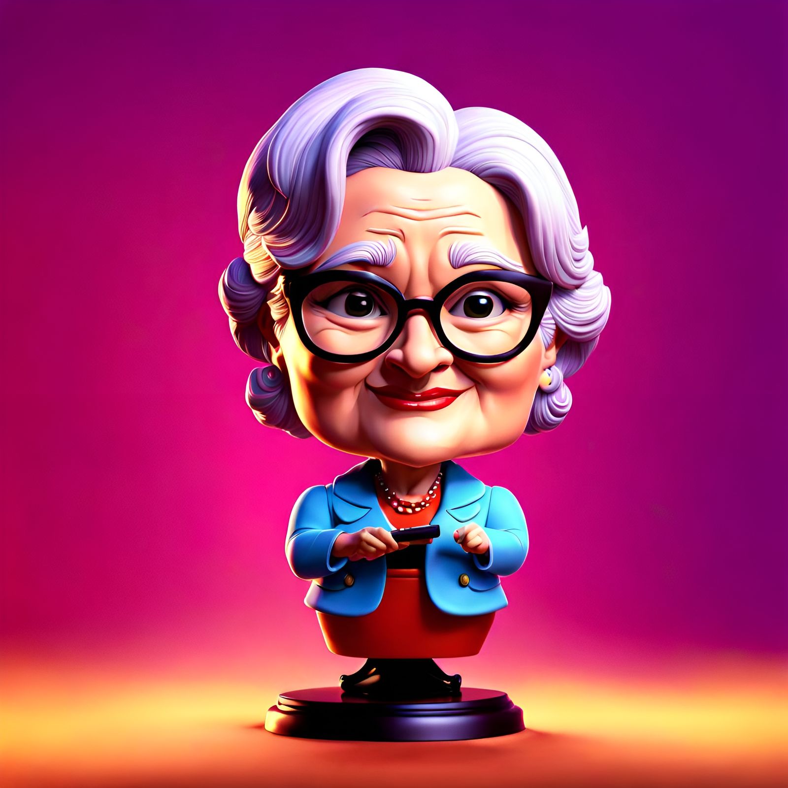Mrs. Doubtfire Bobblehead in Pixar Style