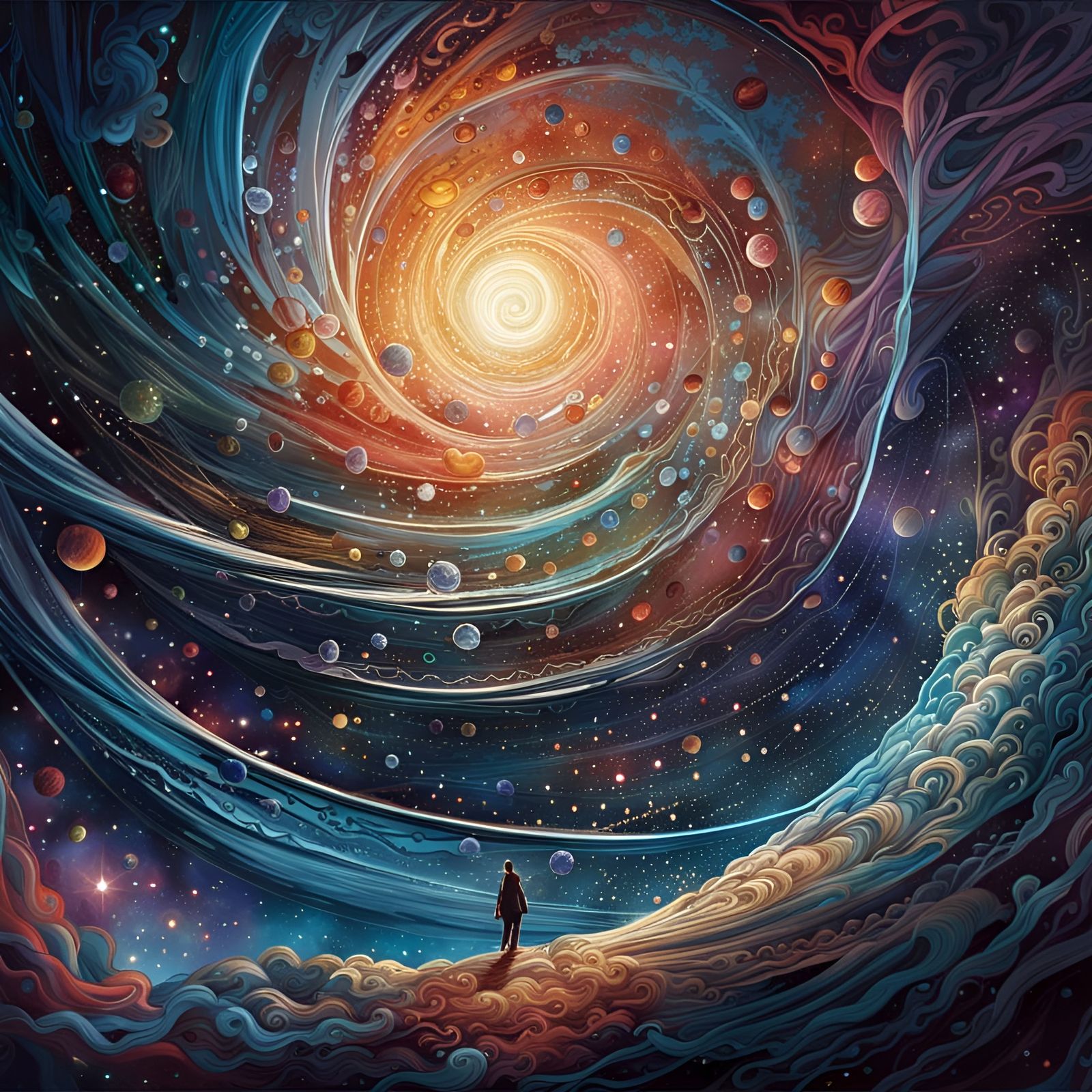 Unraveling Reality: Cosmic Abstract Illusion
