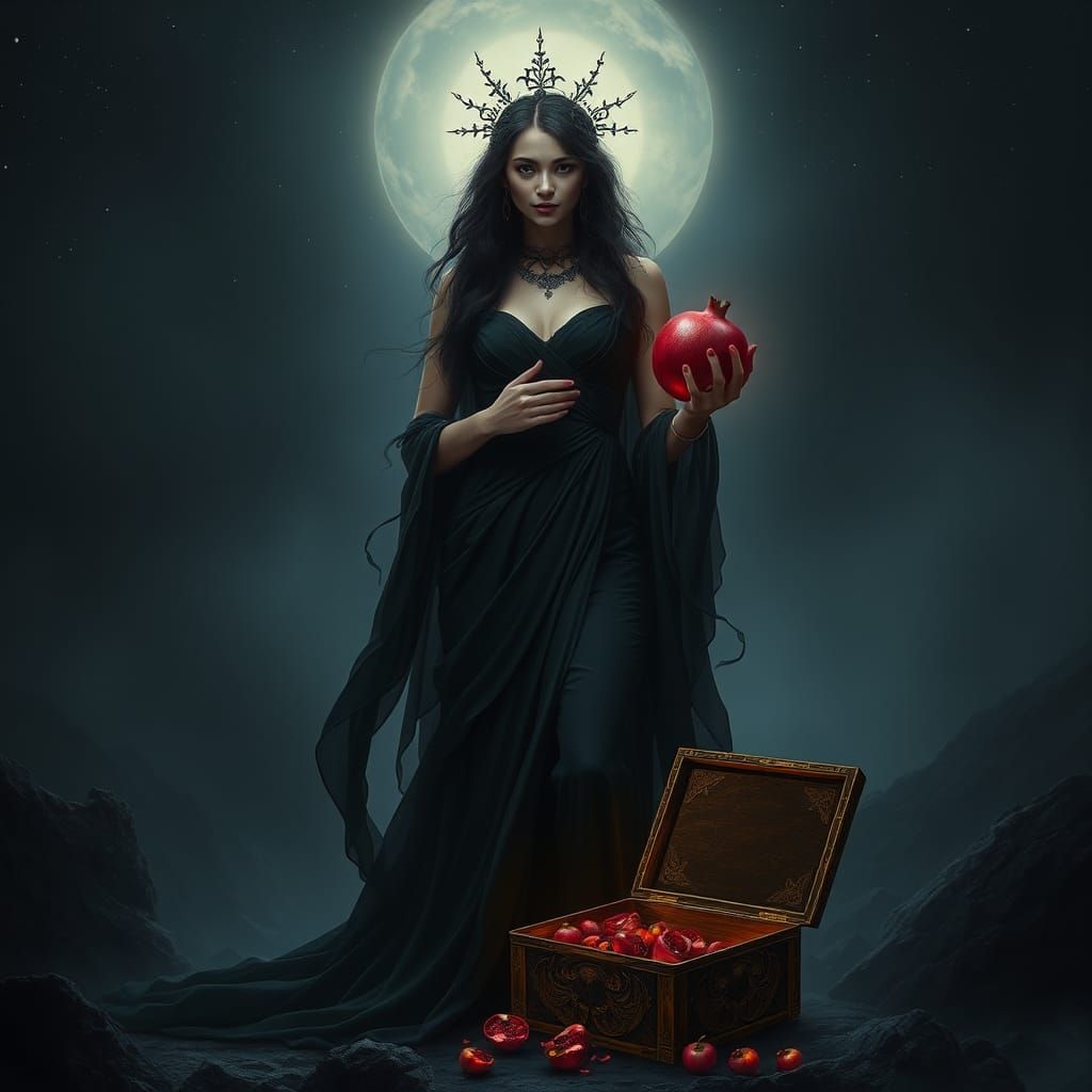 Persephone, Queen of the Underworld, with Pomegranate