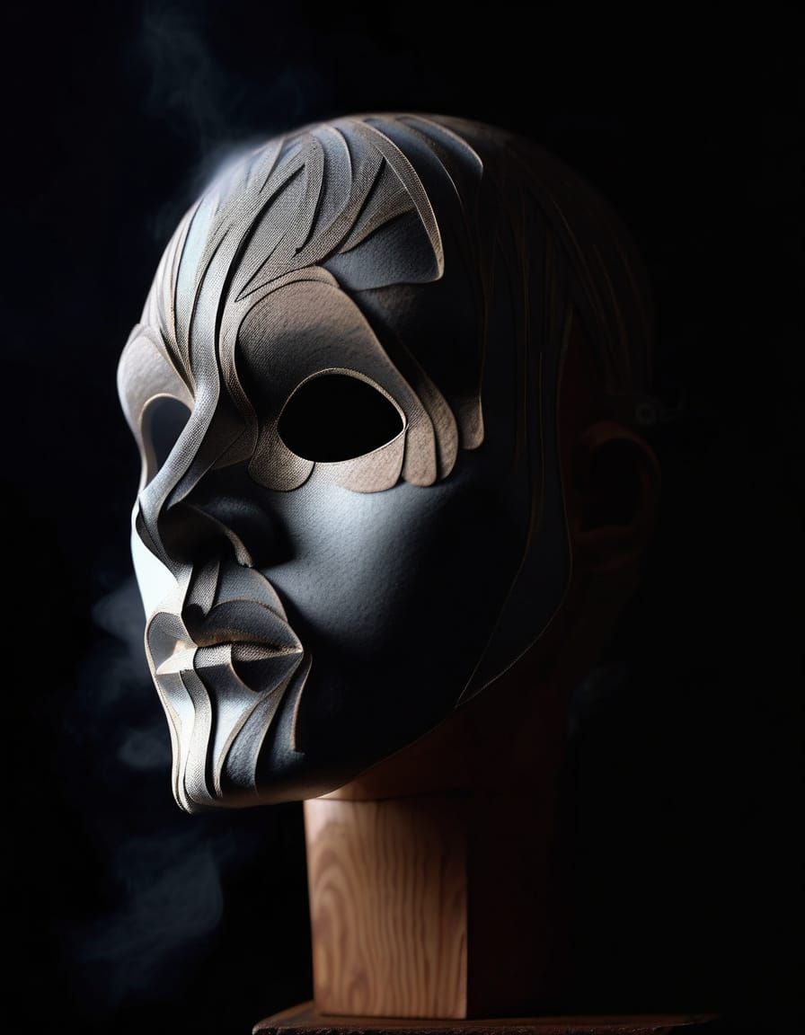 Dramatic Sculpting Light on a Masked Mannequin
