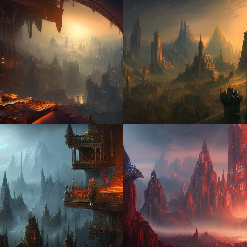 Detailed Matte Painting of Capitalism in Deep Color