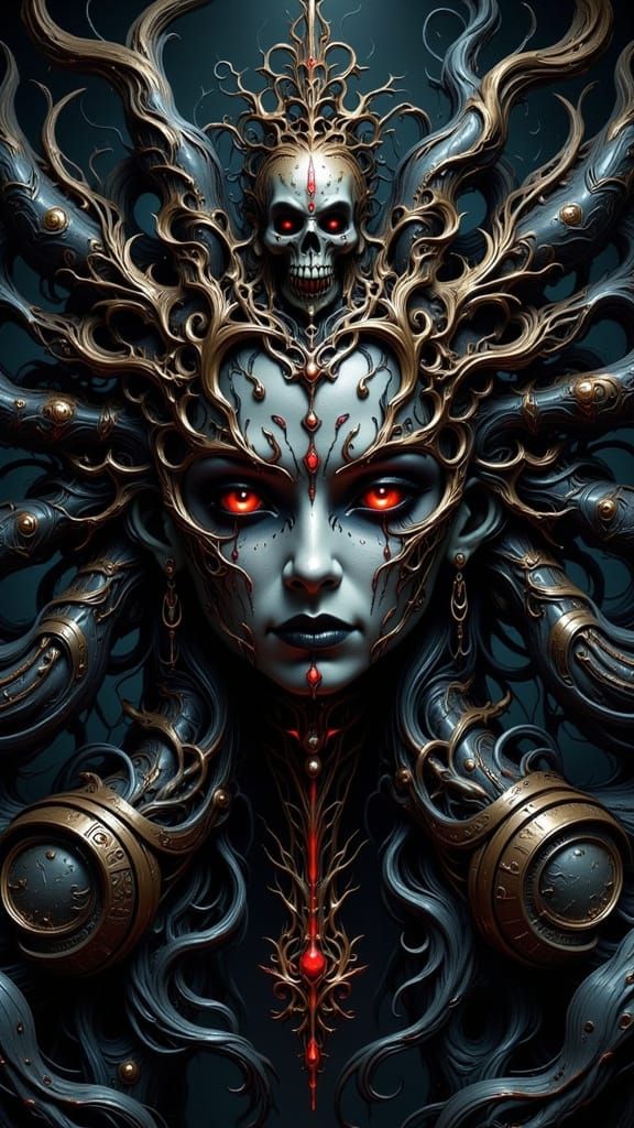 Sadako from The Ring in Giger-Inspired Style