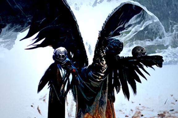 Sinister Angel of Death in Dark Horror Style