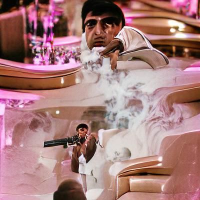 Minimalist Scarface AI Interpretation