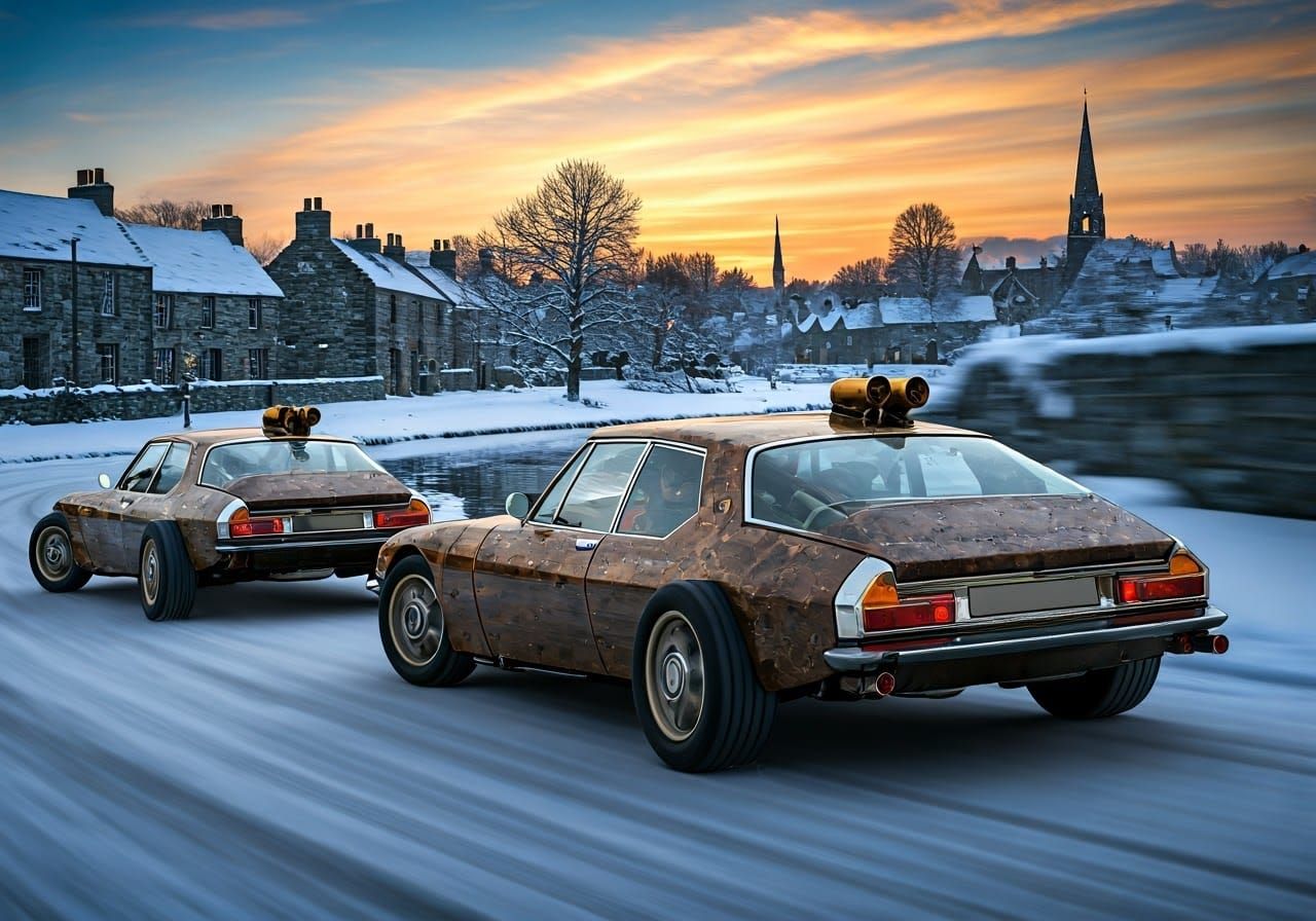 Steampunk Citroën SM Hotrods Speed Through Scottish Winter