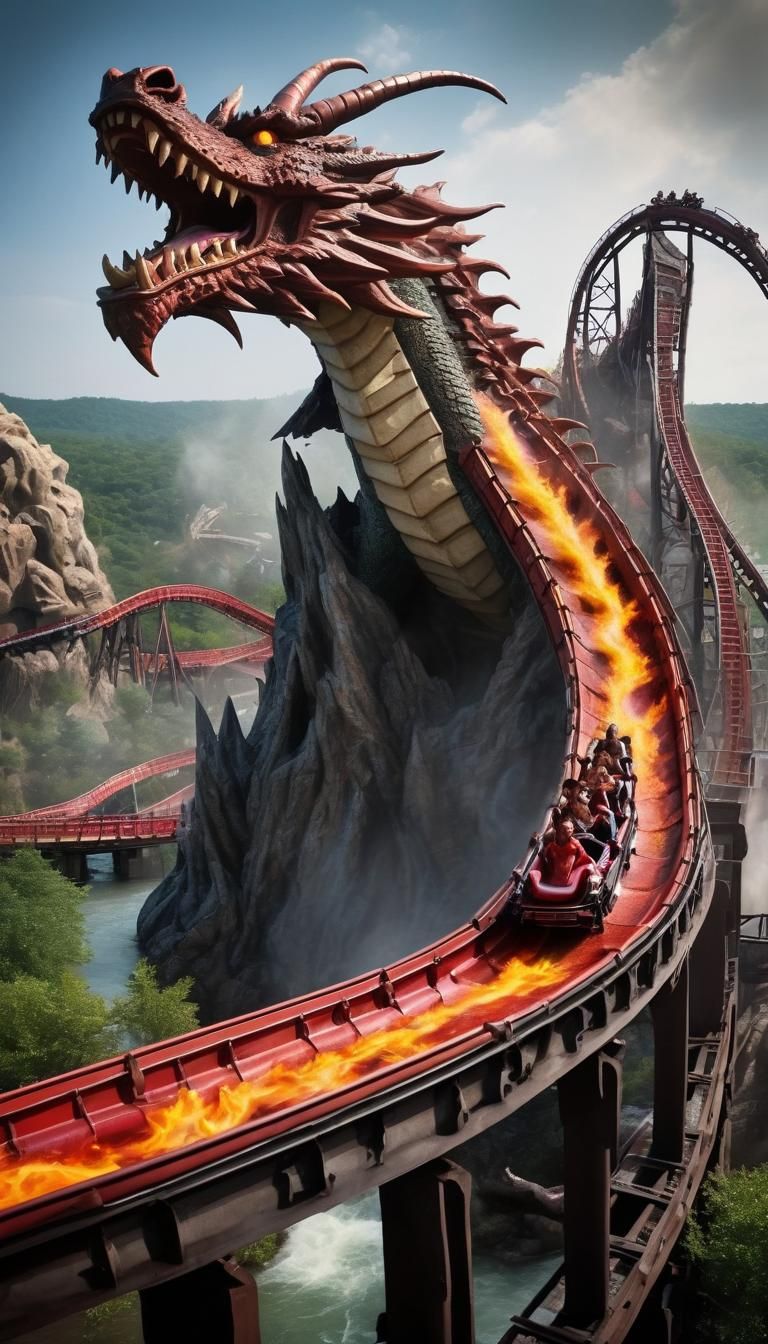 Infernal Theme Park: Roller Coaster Through Hell