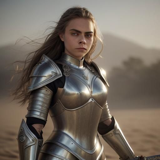 Woman in Silver Armor, Cinematic Film Still