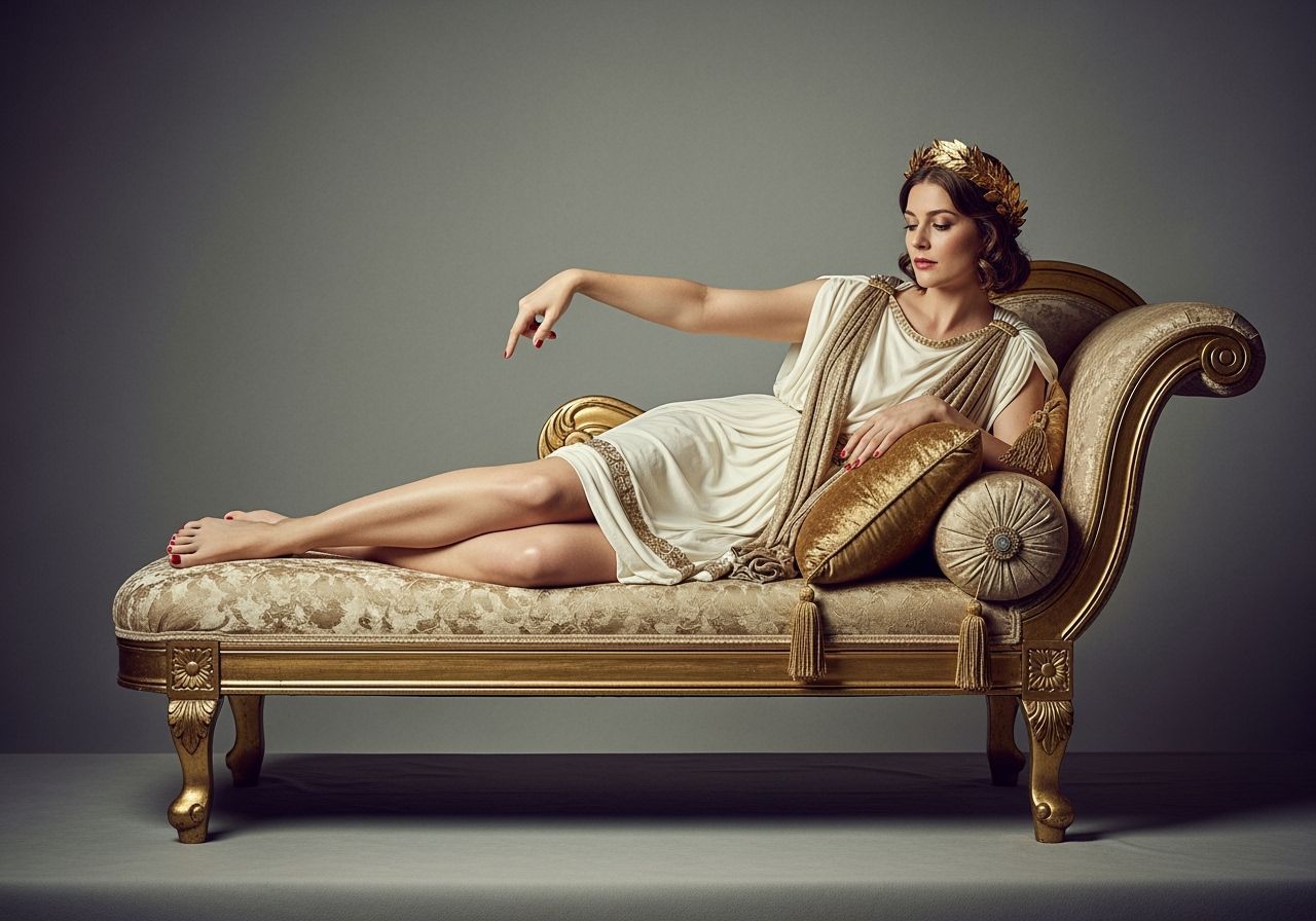 Roman Empress Lounging on a Golden Chaise Longue