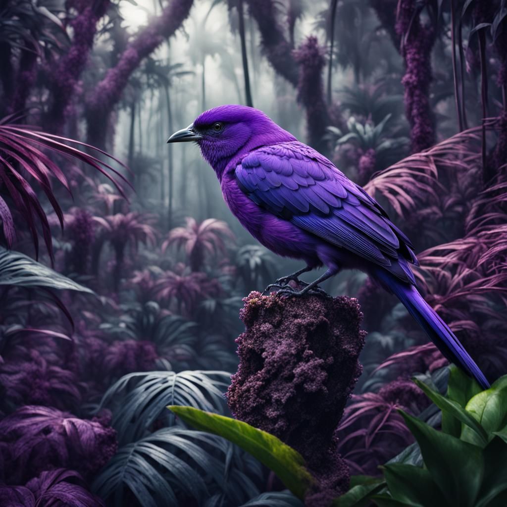 purple bird jungle