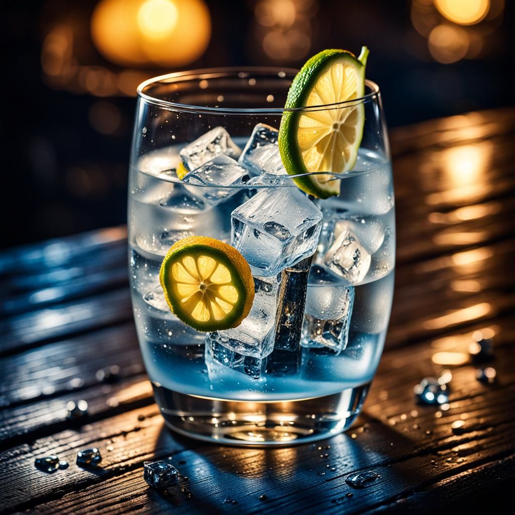 Dramatic Gin Tonic Macro Photography