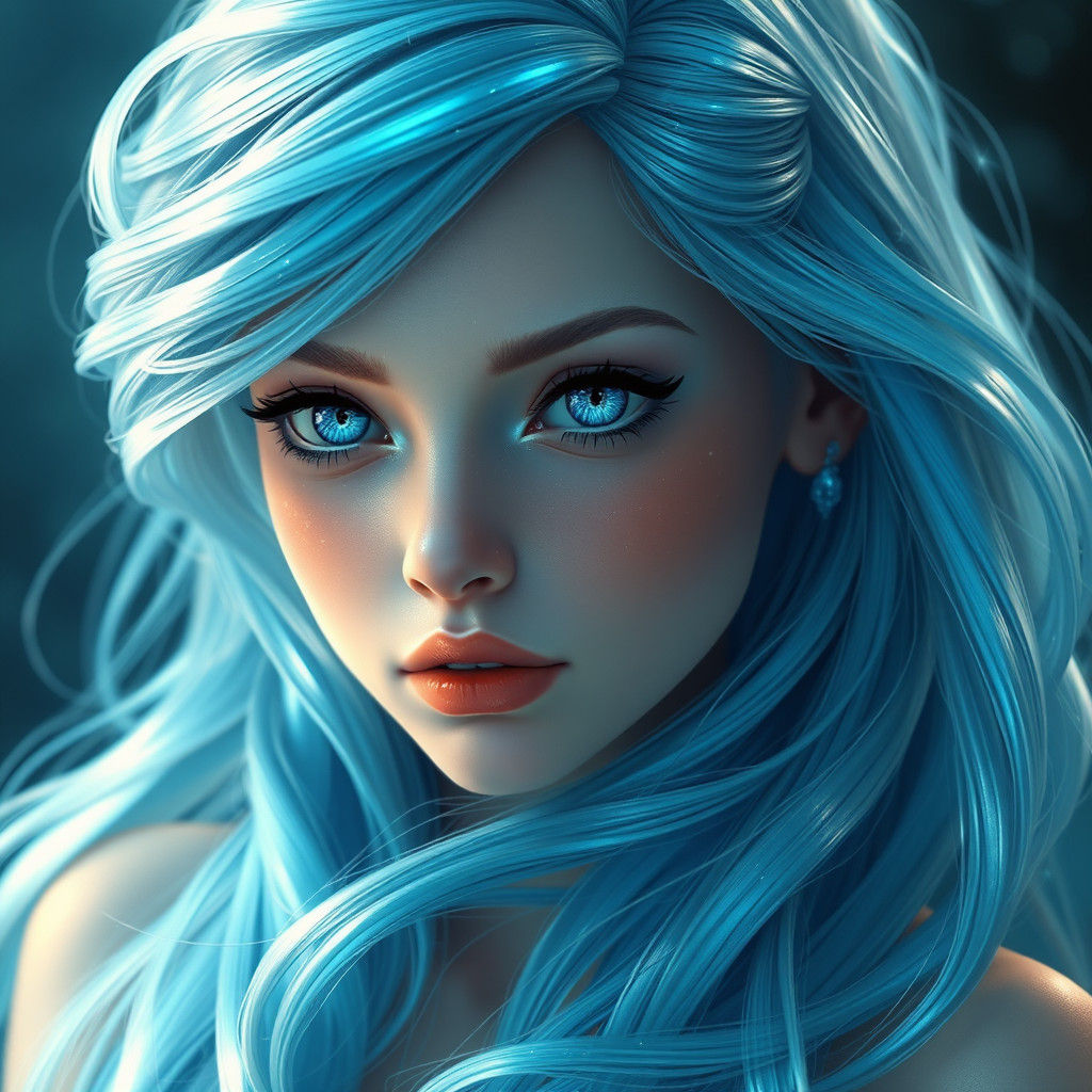 Bioluminescent Mermaid in High-Fantasy Style